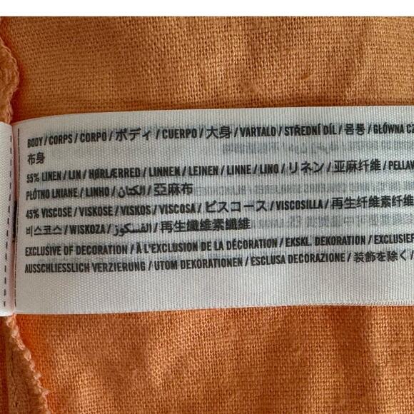 Abercrombie Asymmetrical Linen Blend Tiered Maxi Dress in Orange Size LP - Picture 9 of 12